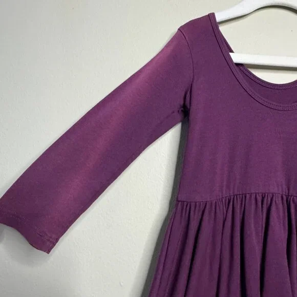 ALICE + AMES Girls Purple Ballet Dress Girls 5 Blackberry Long Sleeve Twirl - Picture 4 of 5